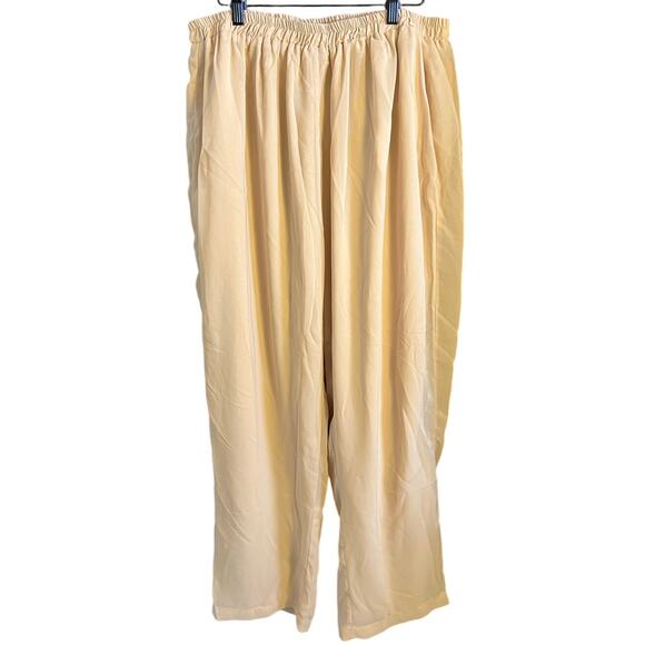 Bohemian Cream Color Pull On High Rise Wide Leg Chiffon Pants Size M (Me… - Picture 1 of 5